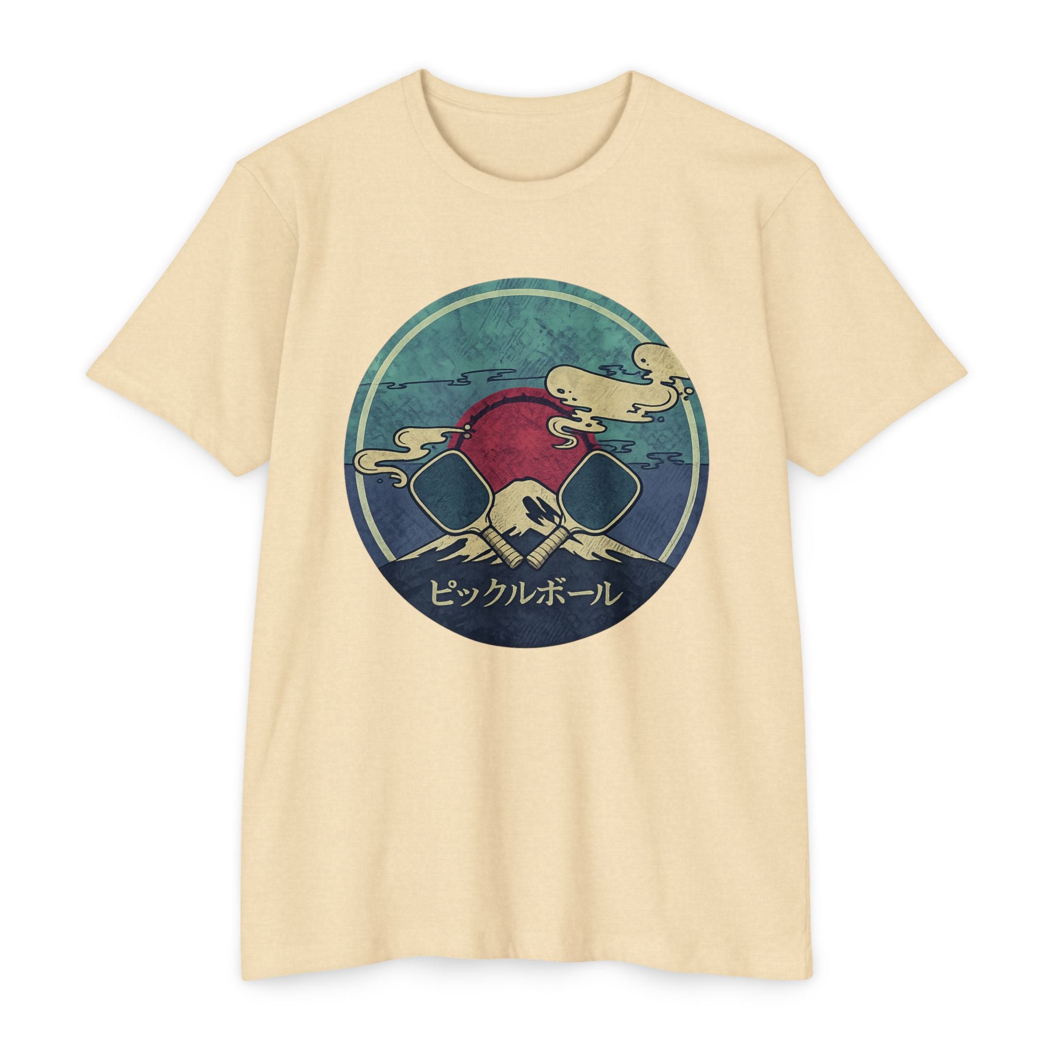 Pickleball Sunset Tee — Vintage Japanese Pickleball Graphic T-Shirt