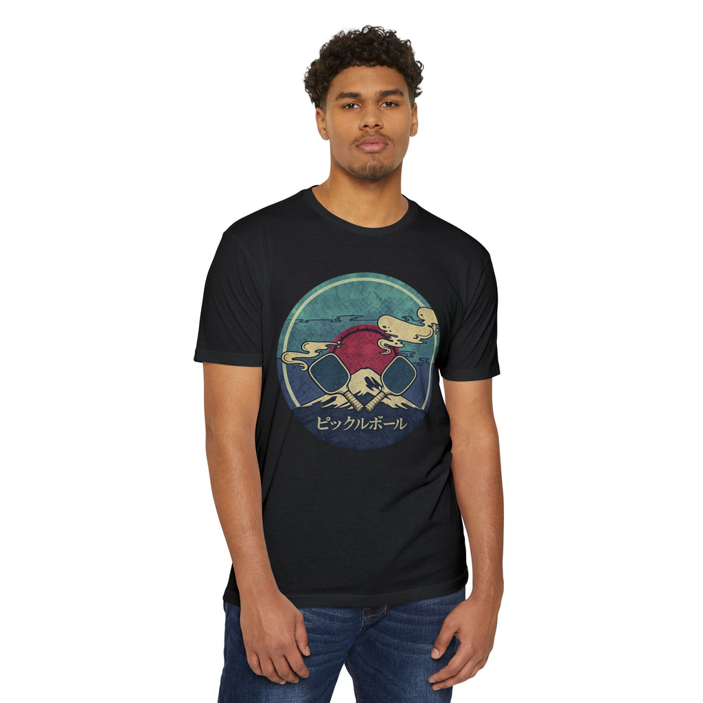 Pickleball Sunset Tee — Vintage Japanese Pickleball Graphic T-Shirt