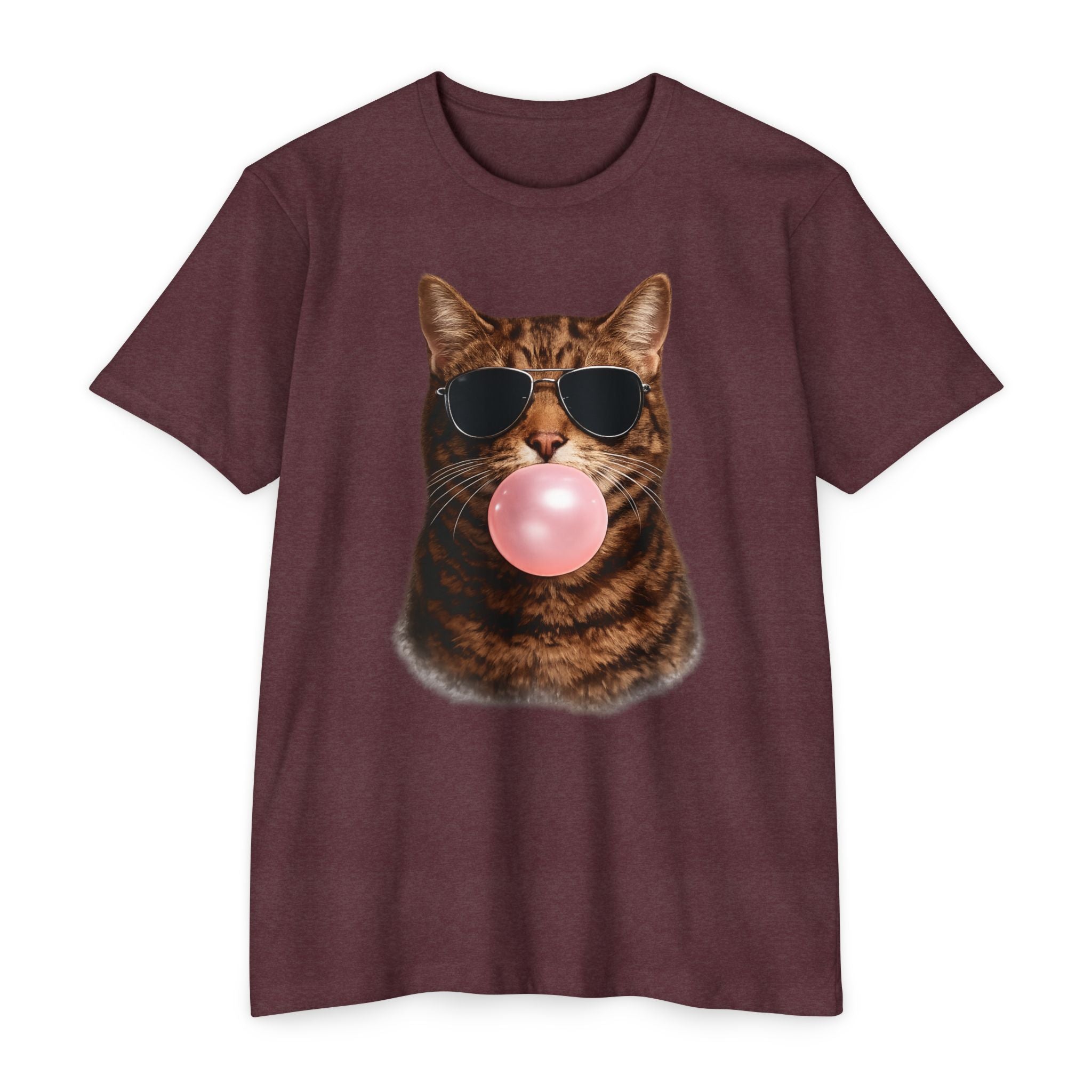 Cat with Sunglasses Blowing Bubble Gum T-Shirt