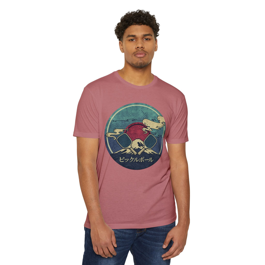Pickleball Sunset Tee — Vintage Japanese Pickleball Graphic T-Shirt