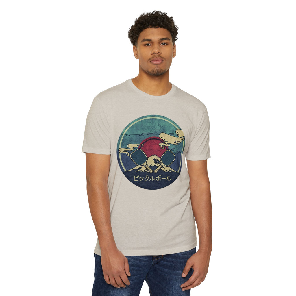Pickleball Sunset Tee — Vintage Japanese Pickleball Graphic T-Shirt