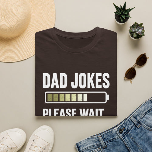 Dad Jokes Please Wait T-Shirt | Loading Battery Graphic Tee