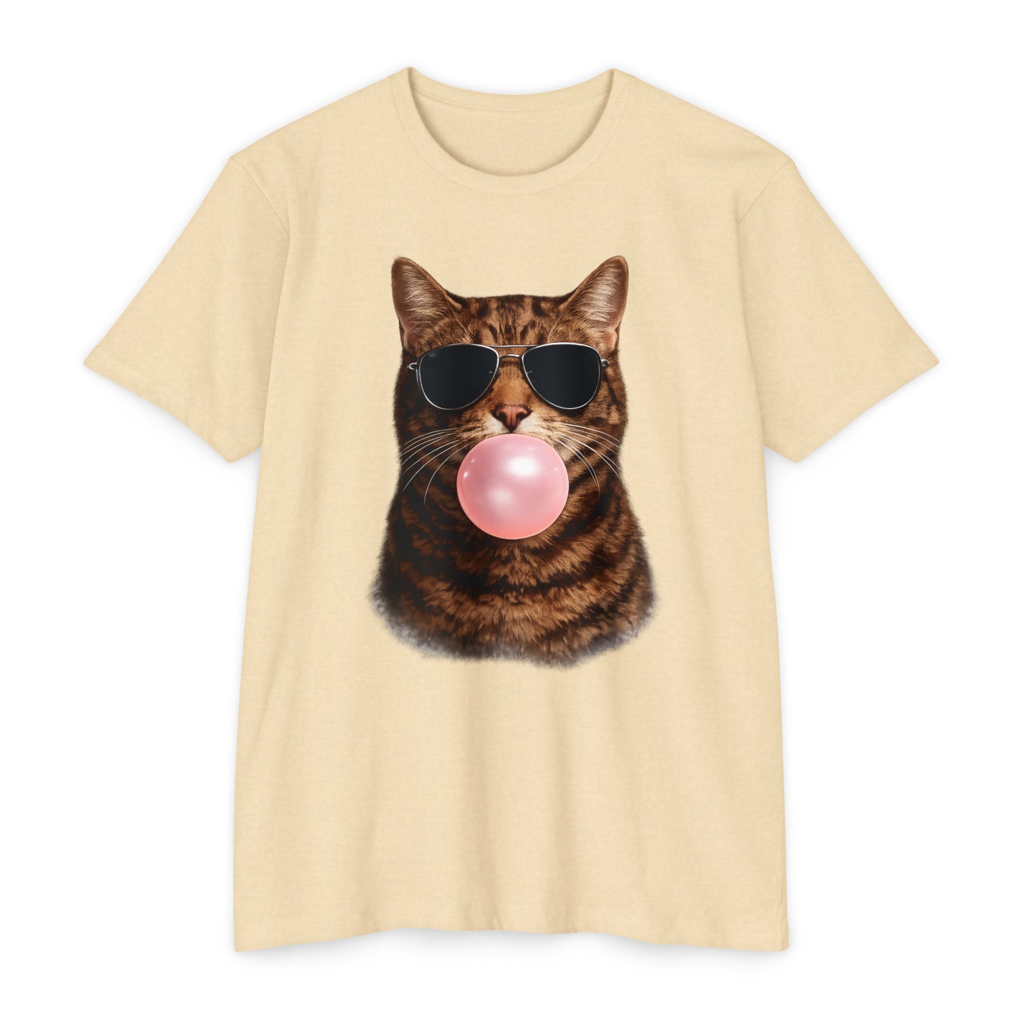 Cat with Sunglasses Blowing Bubble Gum T-Shirt