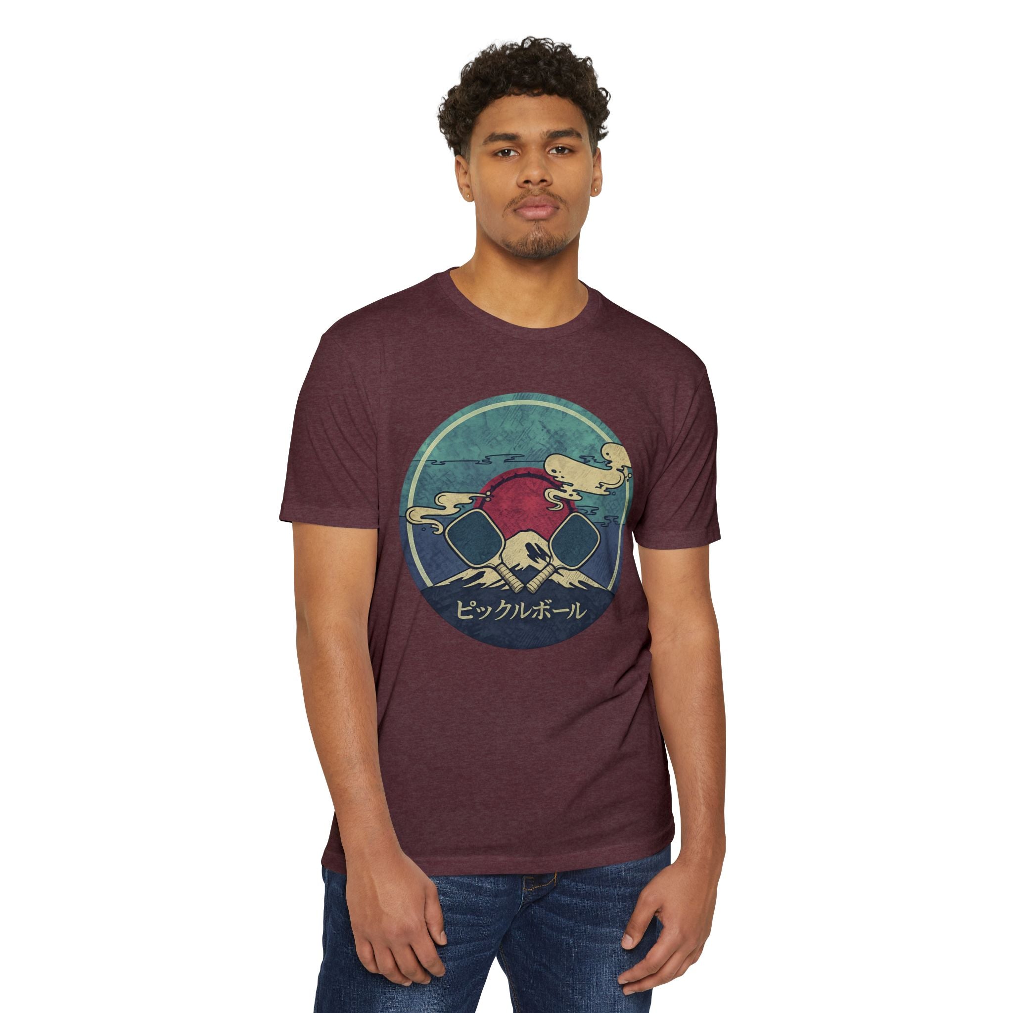 Pickleball Sunset Tee — Vintage Japanese Pickleball Graphic T-Shirt