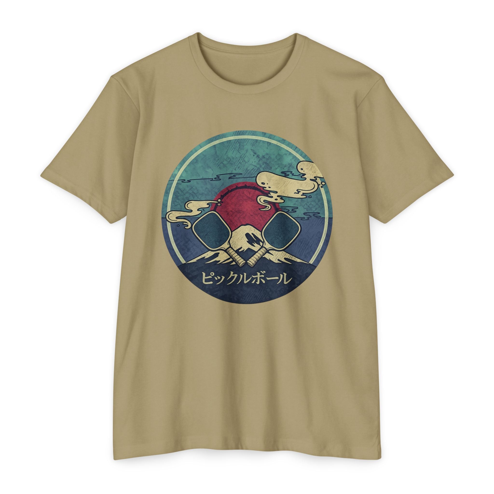 Pickleball Sunset Tee — Vintage Japanese Pickleball Graphic T-Shirt