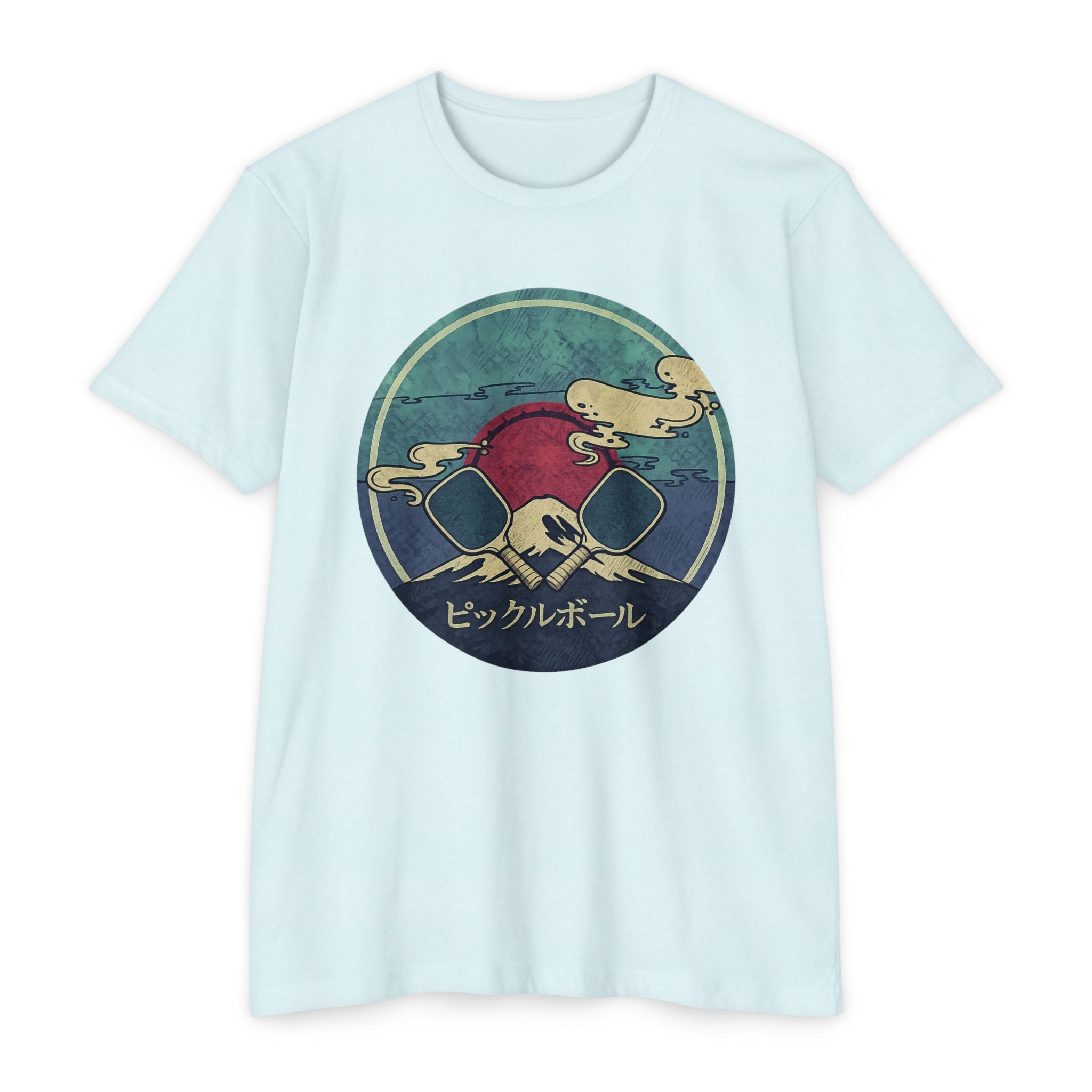 Pickleball Sunset Tee — Vintage Japanese Pickleball Graphic T-Shirt
