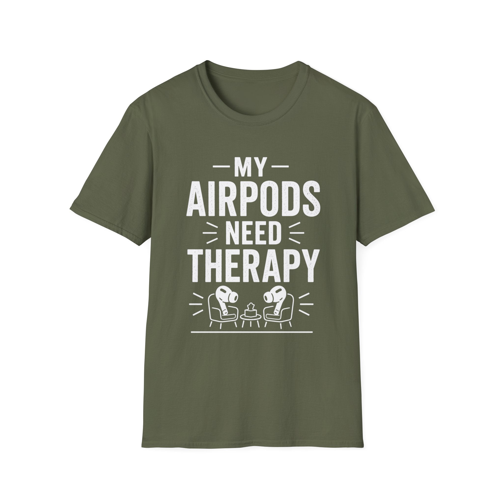 My AirPods Need Therapy T-Shirt | Funny Airpods Graphic Tee
