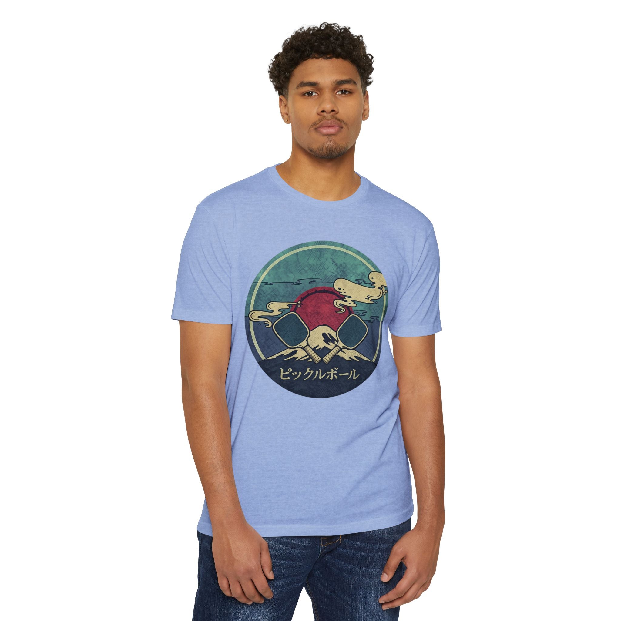 Pickleball Sunset Tee — Vintage Japanese Pickleball Graphic T-Shirt