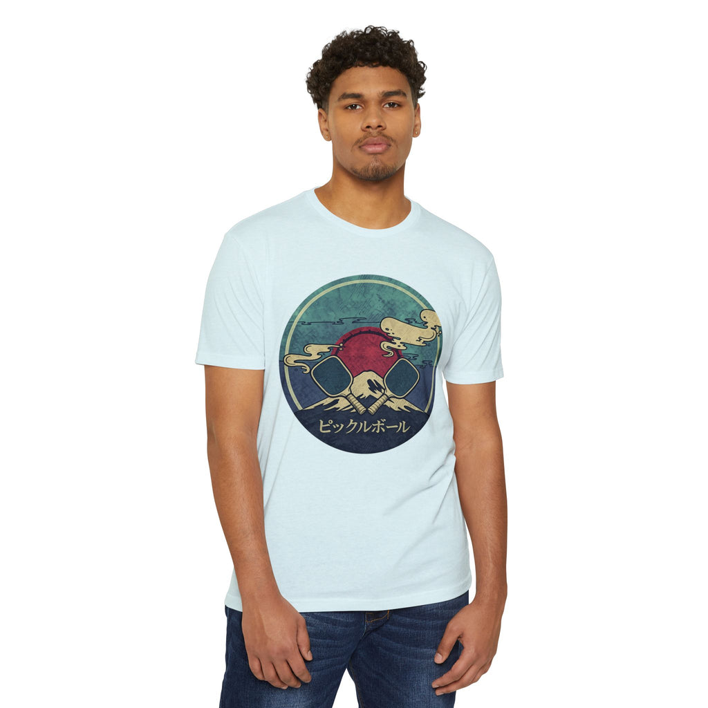 Pickleball Sunset Tee — Vintage Japanese Pickleball Graphic T-Shirt