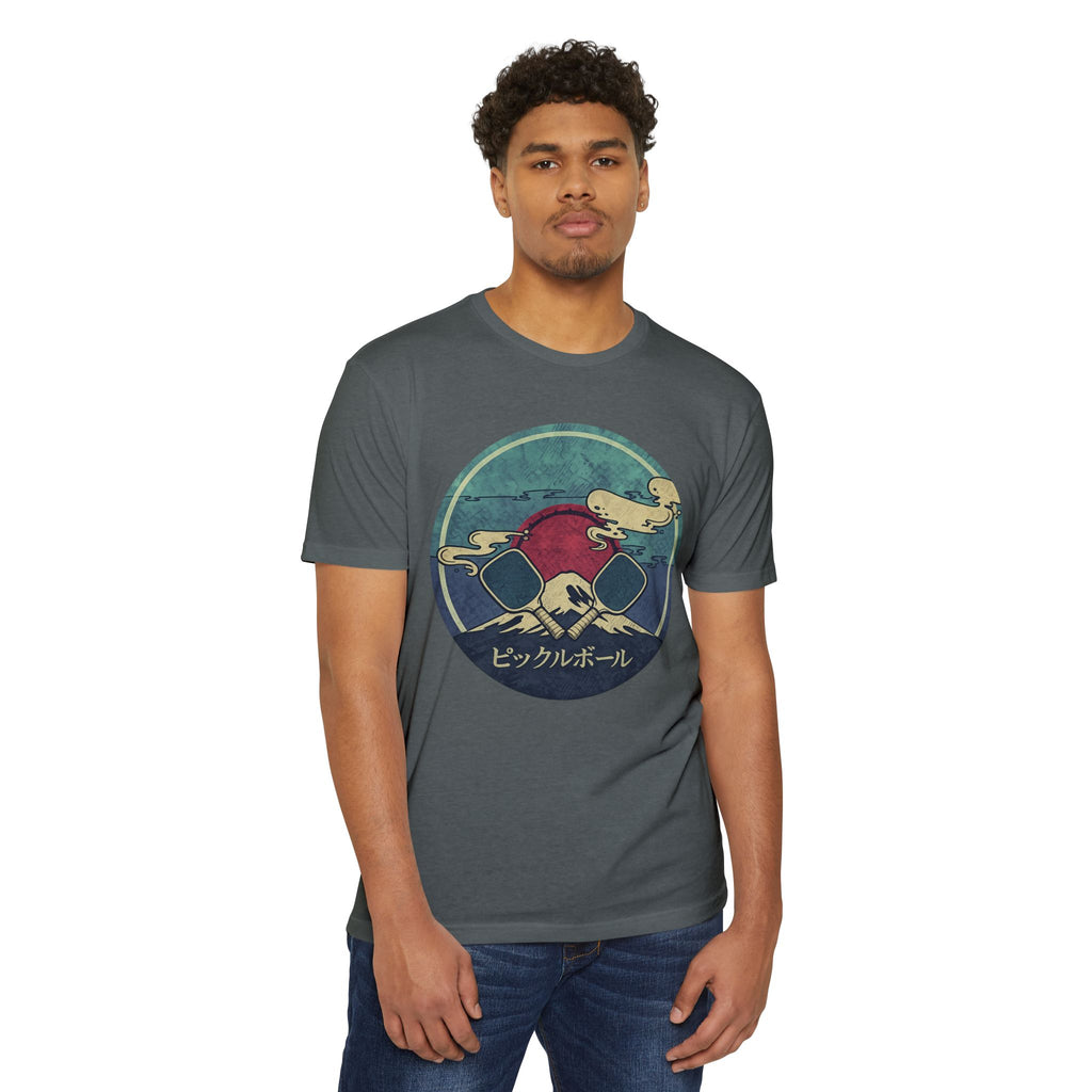Pickleball Sunset Tee — Vintage Japanese Pickleball Graphic T-Shirt