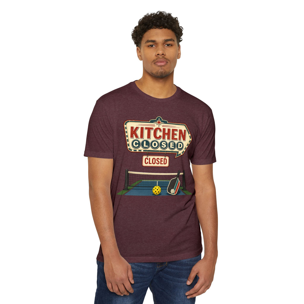 Kitchen Closed Pickleball T-Shirt — Retro Sign Design