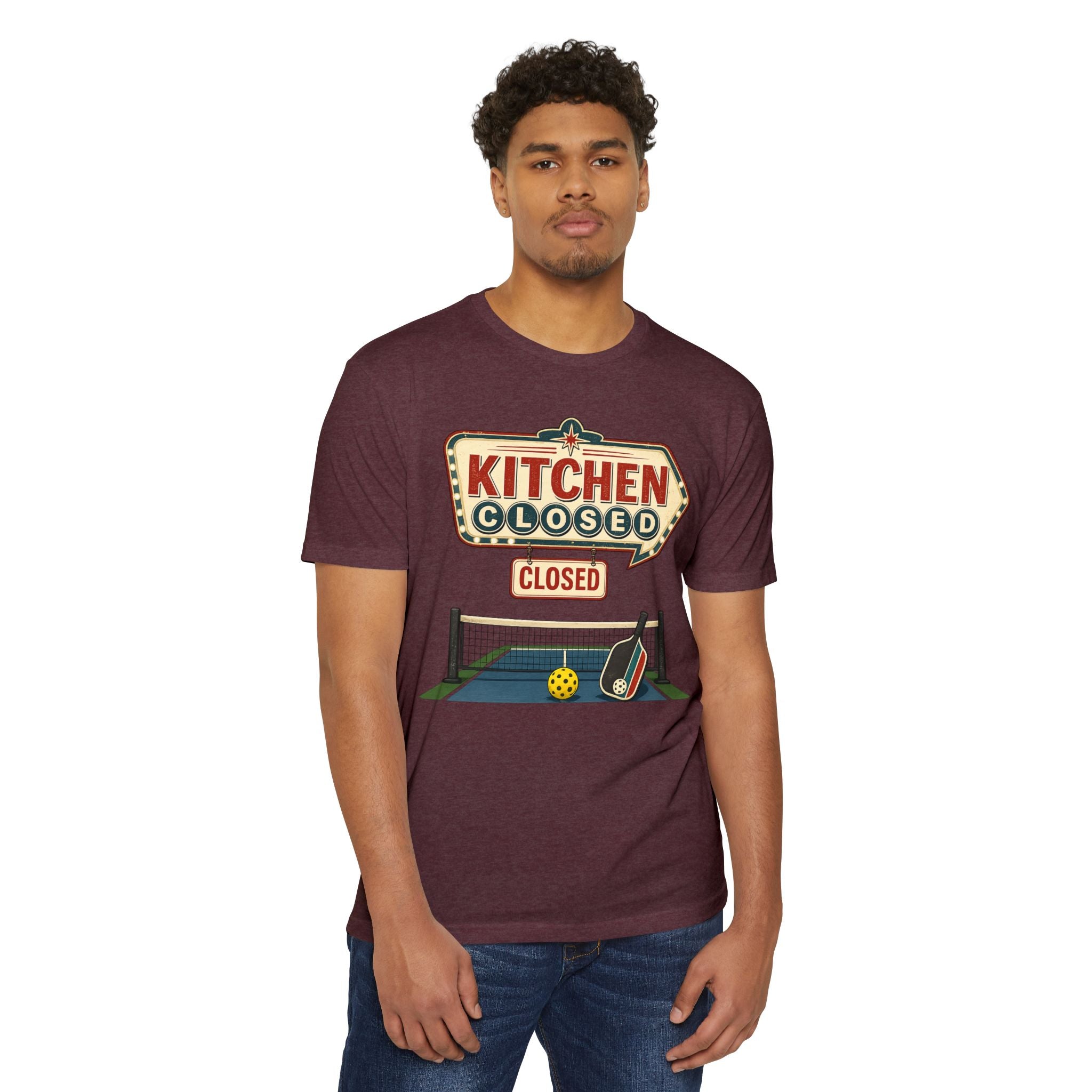 Kitchen Closed Pickleball T-Shirt — Retro Sign Design
