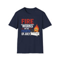Fire 'Works' on the Fourth T-Shirt | Funny July 4th Fireworks Design