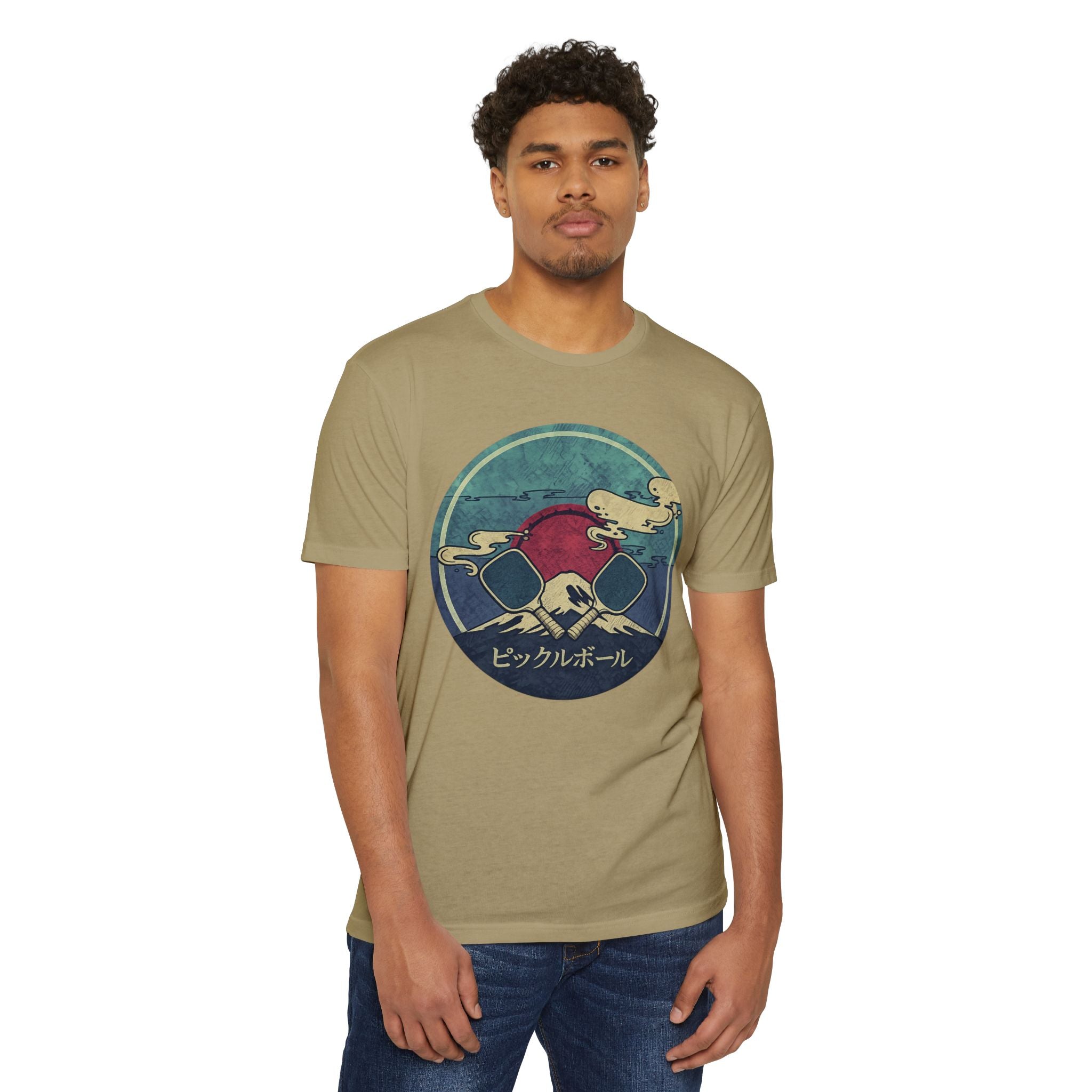 Pickleball Sunset Tee — Vintage Japanese Pickleball Graphic T-Shirt
