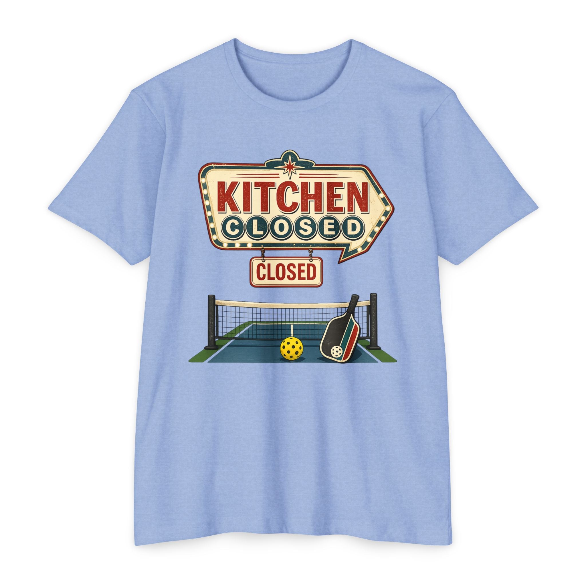 Kitchen Closed Pickleball T-Shirt — Retro Sign Design