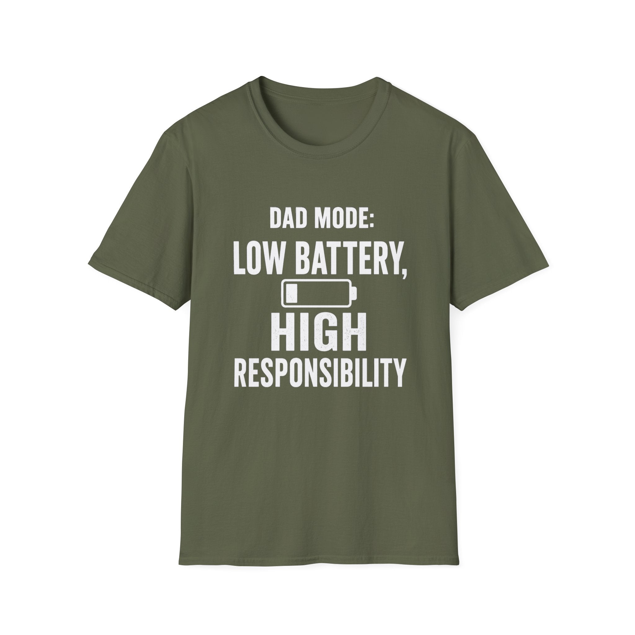 Dad Mode Low Battery High Responsibility T-Shirt | Funny Dad Tee