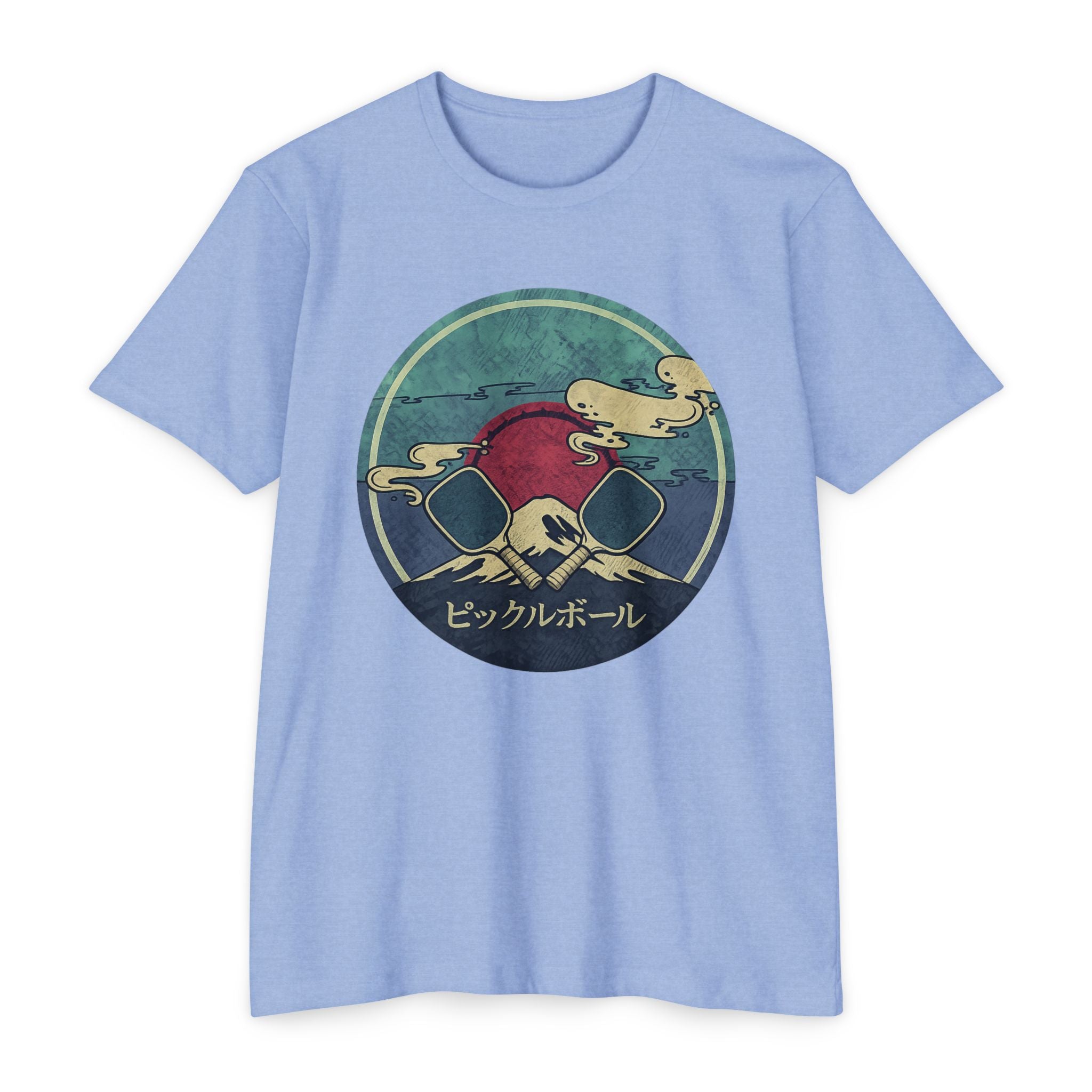 Pickleball Sunset Tee — Vintage Japanese Pickleball Graphic T-Shirt