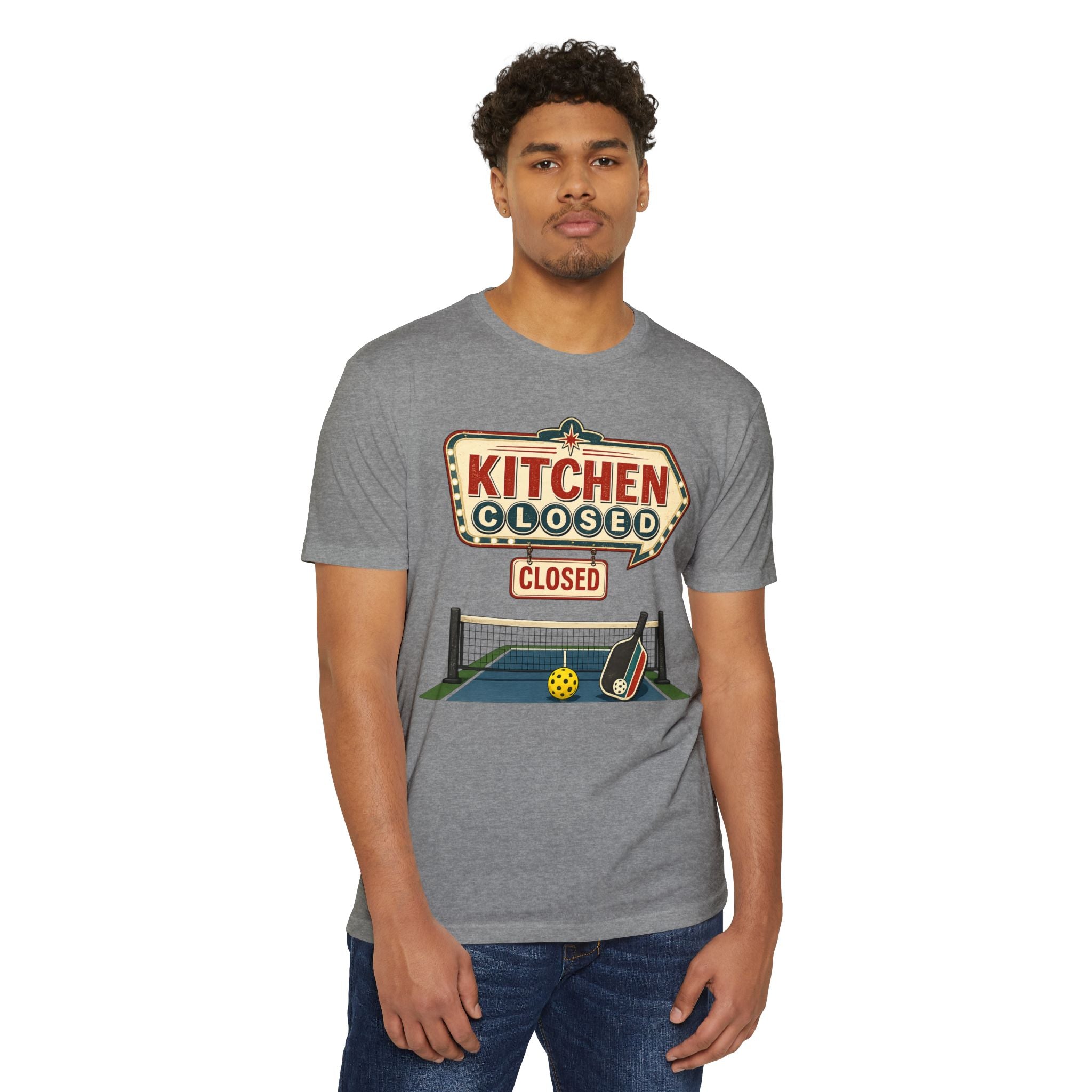 Kitchen Closed Pickleball T-Shirt — Retro Sign Design