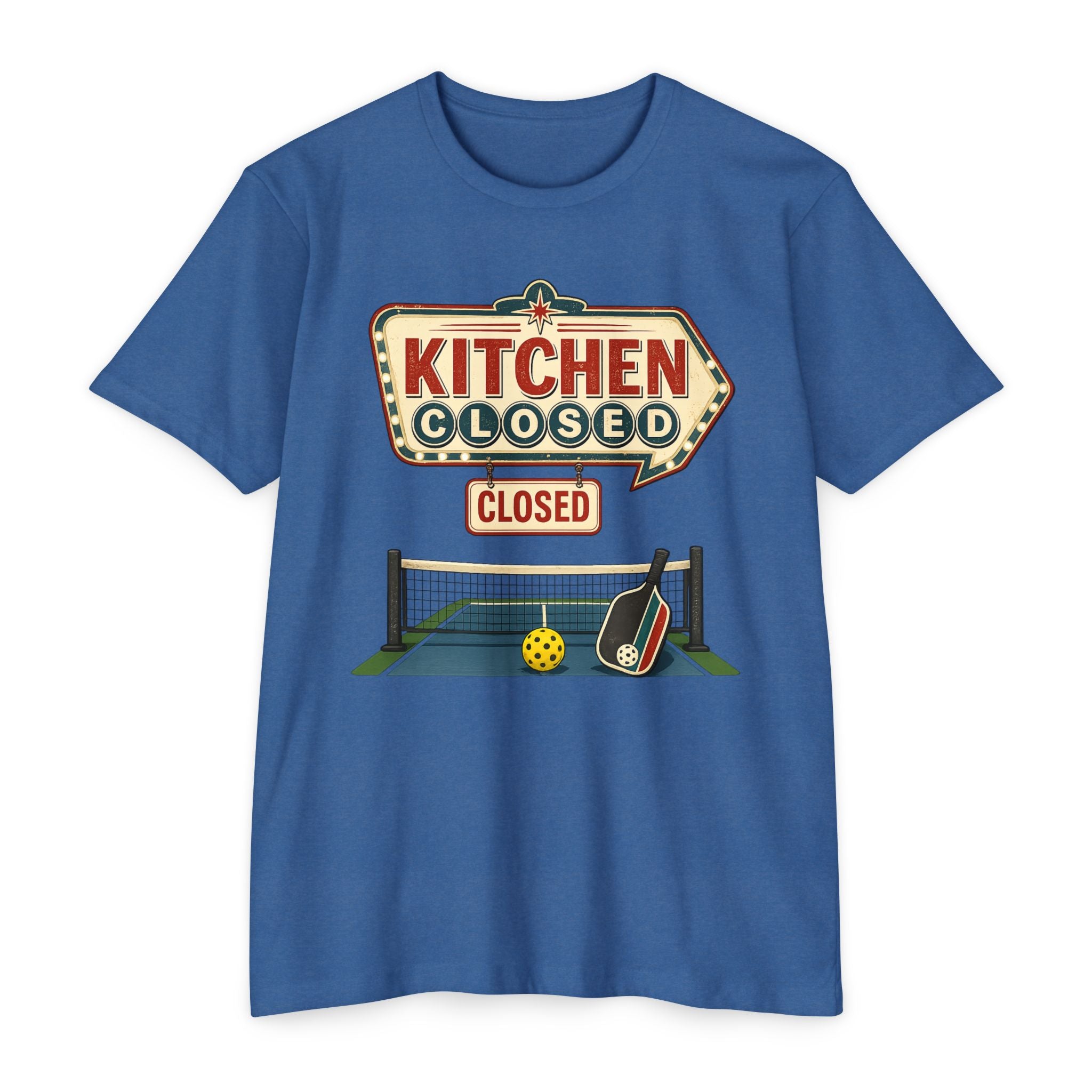 Kitchen Closed Pickleball T-Shirt — Retro Sign Design