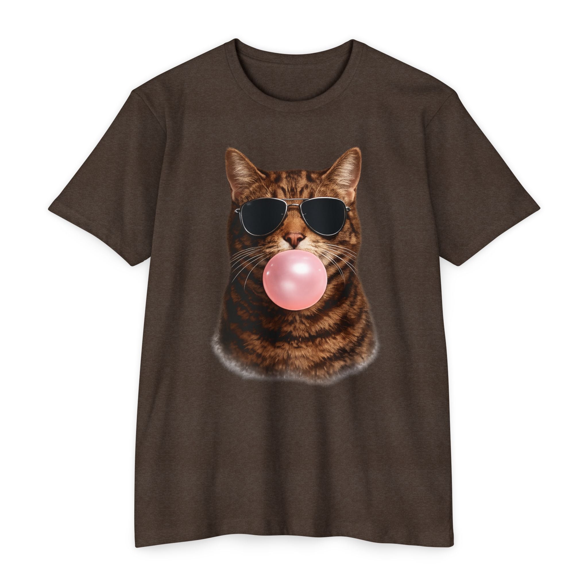 Cat with Sunglasses Blowing Bubble Gum T-Shirt