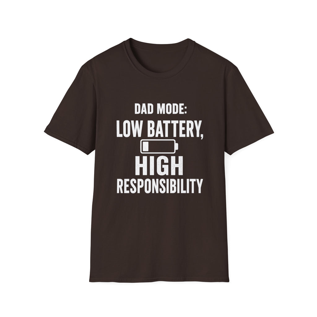Dad Mode Low Battery High Responsibility T-Shirt | Funny Dad Tee