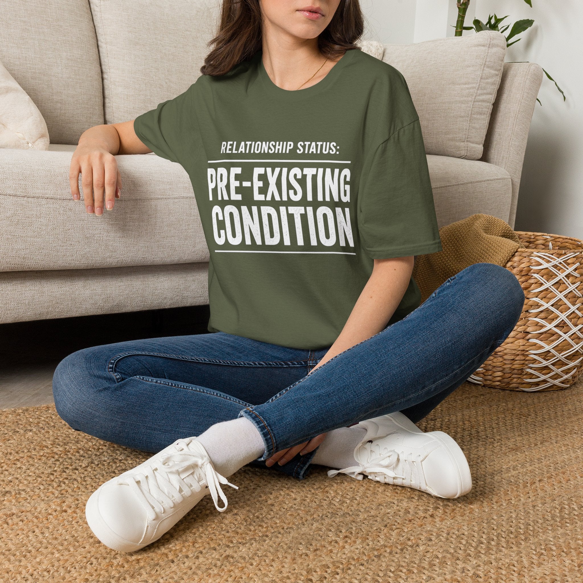 Relationship Status Pre-Existing Condition T-Shirt | Funny Sarcastic Tee