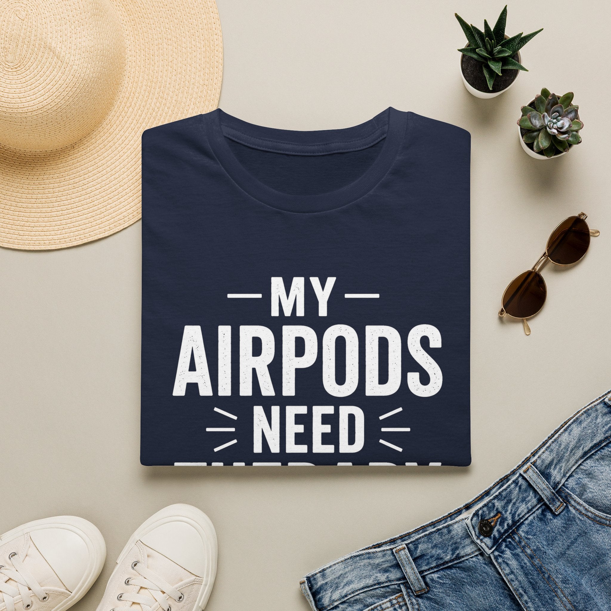 My AirPods Need Therapy T-Shirt | Funny Airpods Graphic Tee
