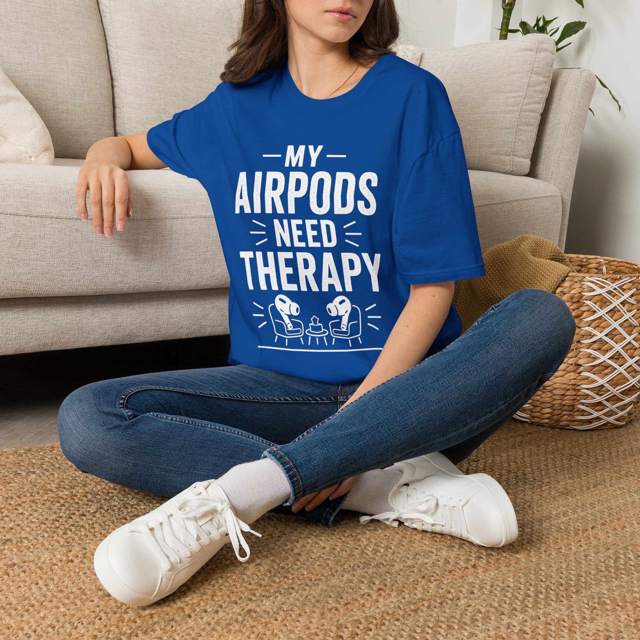 My AirPods Need Therapy T-Shirt | Funny Airpods Graphic Tee
