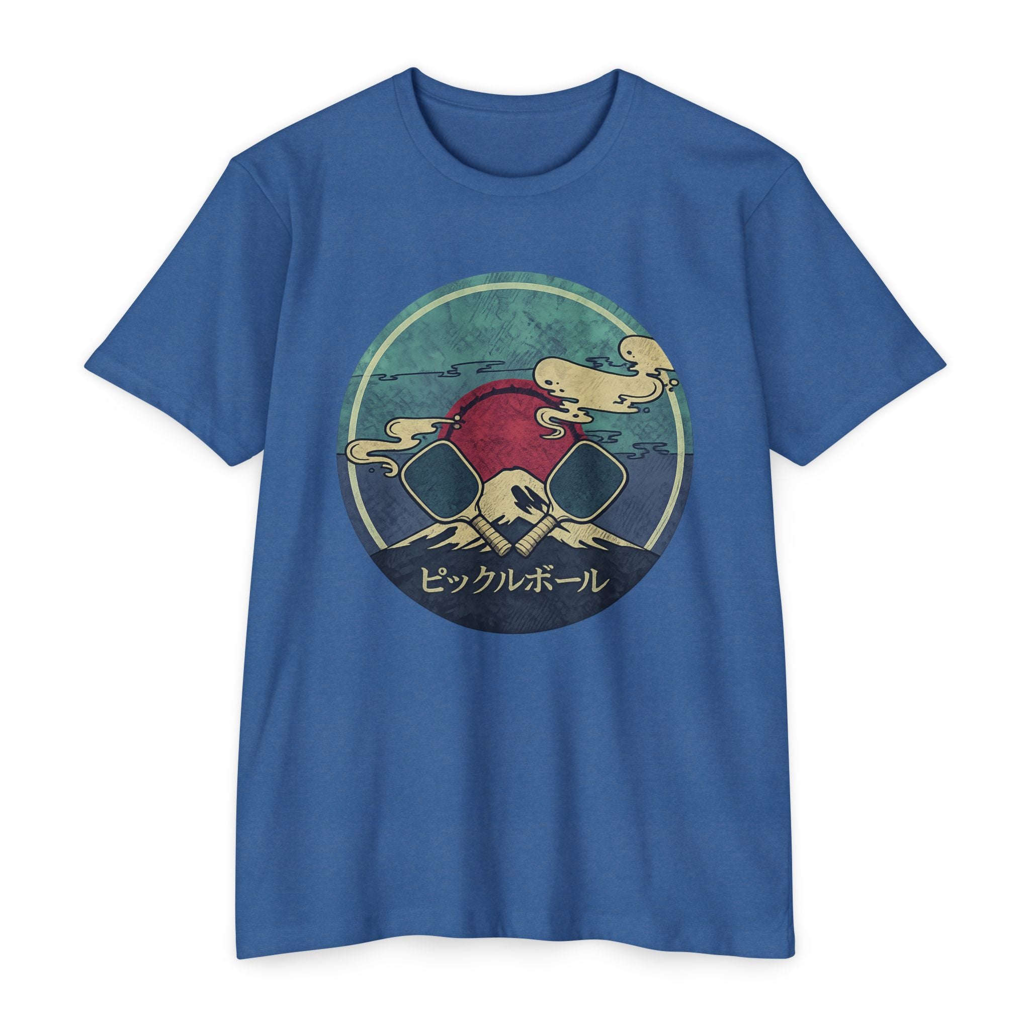 Pickleball Sunset Tee — Vintage Japanese Pickleball Graphic T-Shirt