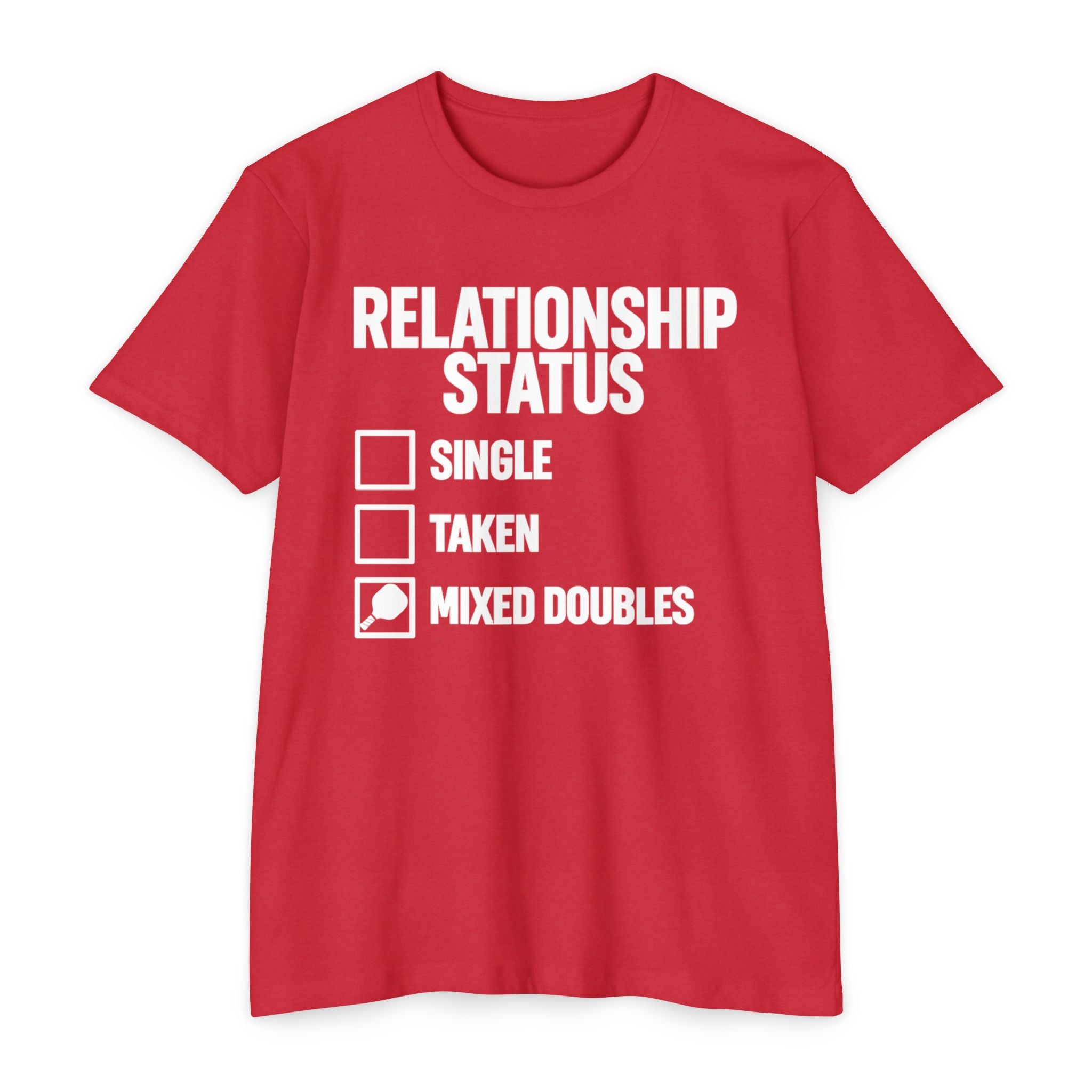 Relationship Status T-Shirt — "Mixed Doubles" Tennis Tee