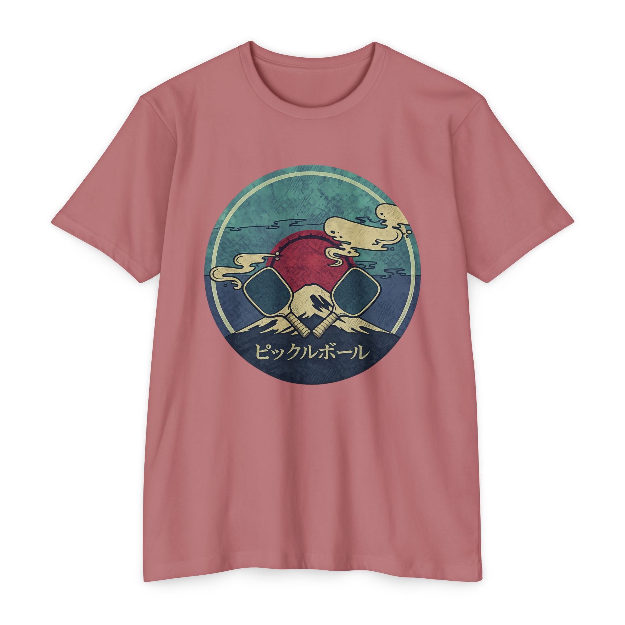 Pickleball Sunset Tee — Vintage Japanese Pickleball Graphic T-Shirt