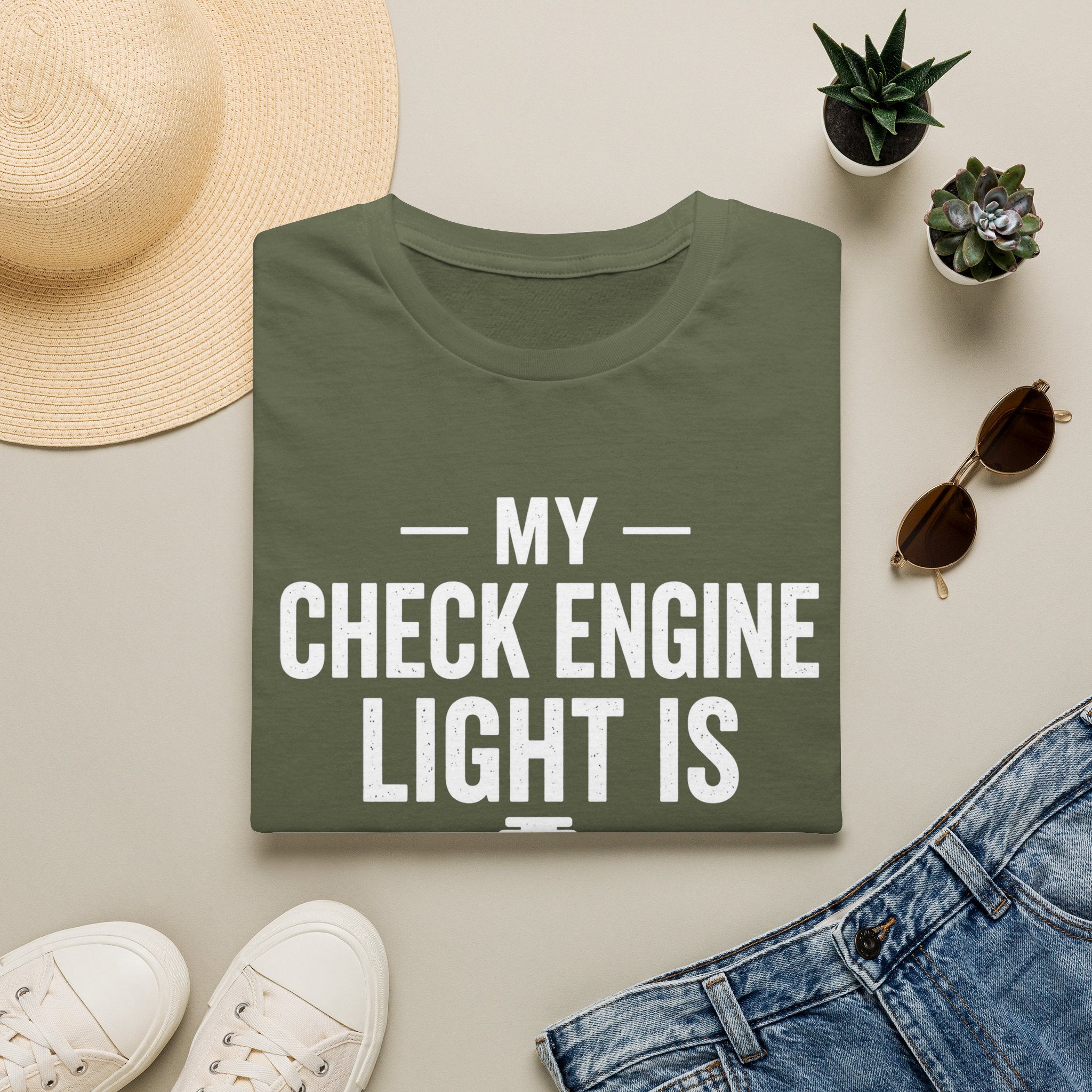 My Check Engine Light Is Off T-Shirt | Funny Car Mechanic Tee