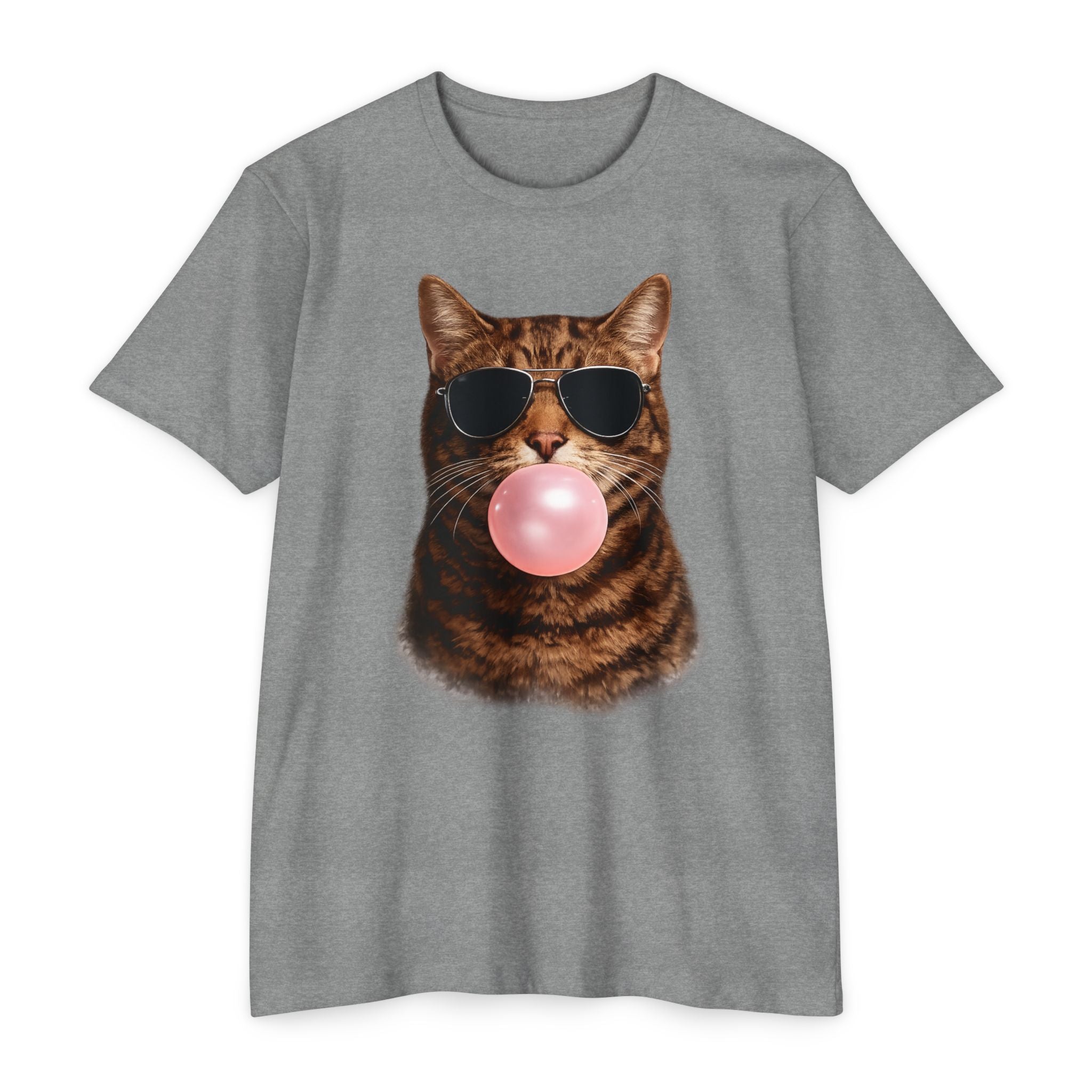 Cat with Sunglasses Blowing Bubble Gum T-Shirt
