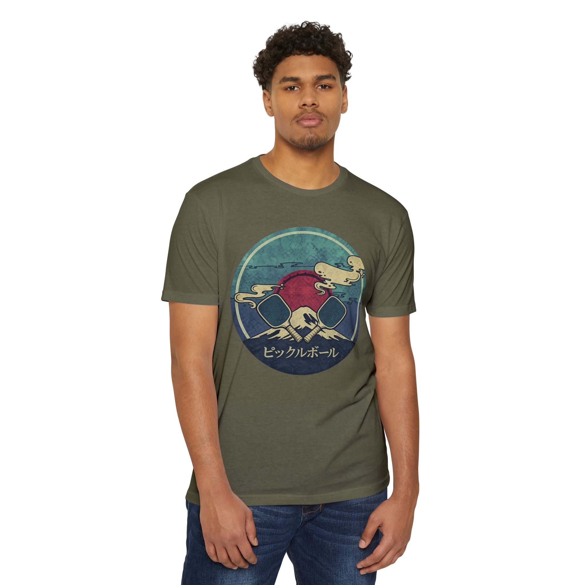 Pickleball Sunset Tee — Vintage Japanese Pickleball Graphic T-Shirt