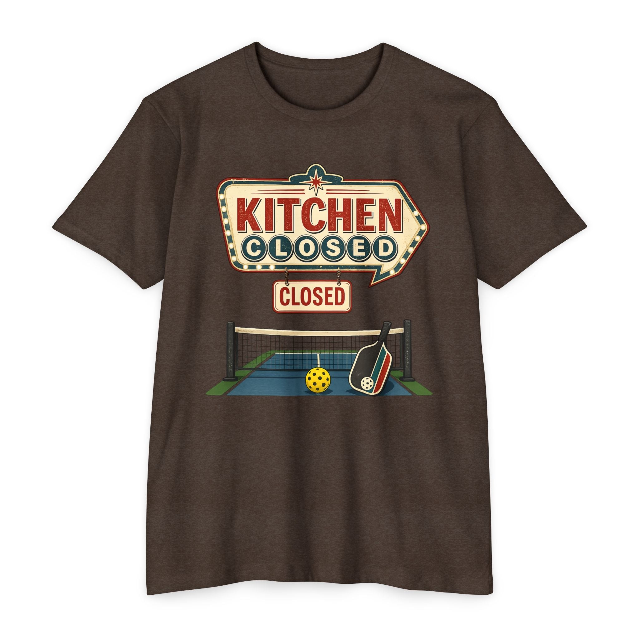 Kitchen Closed Pickleball T-Shirt — Retro Sign Design