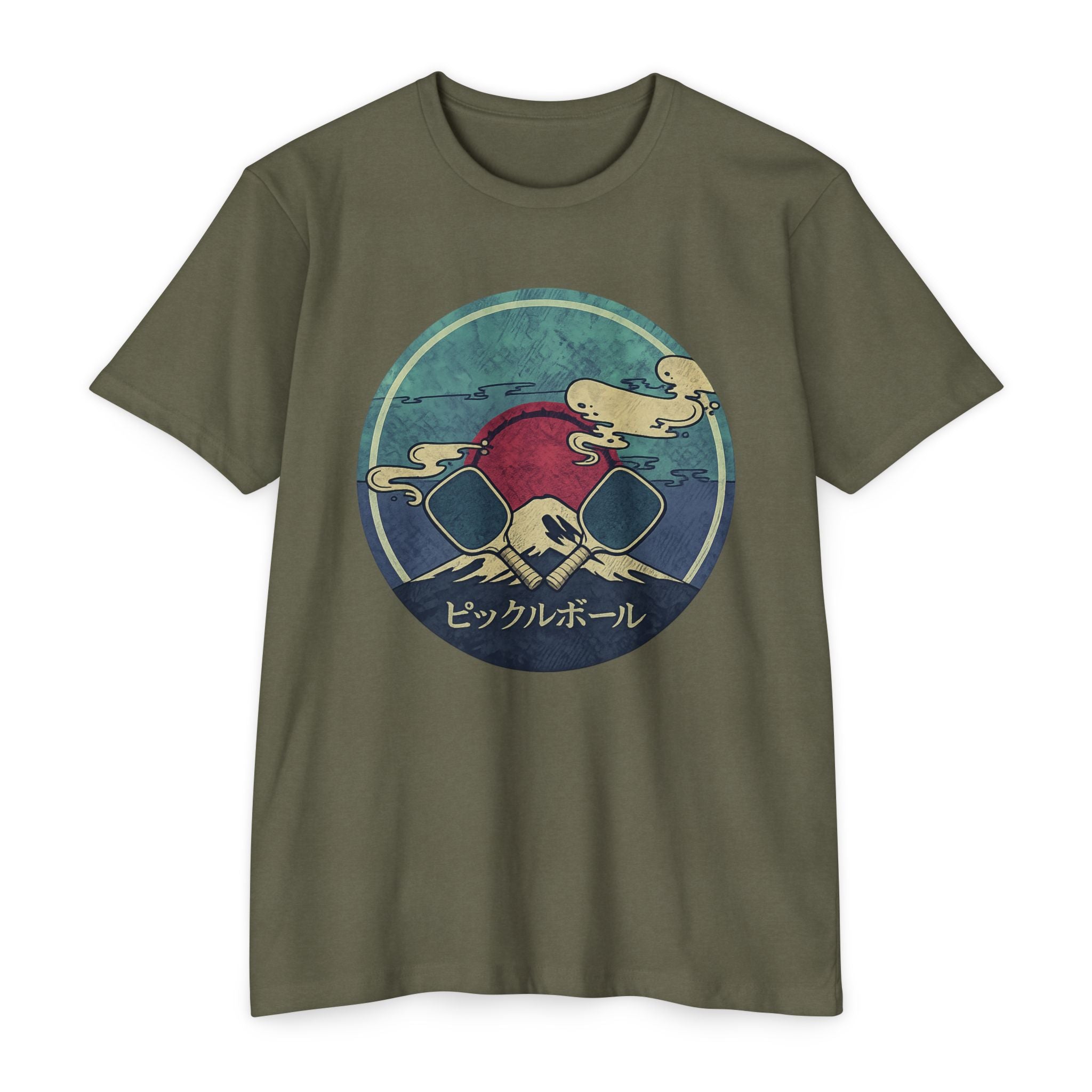 Pickleball Sunset Tee — Vintage Japanese Pickleball Graphic T-Shirt
