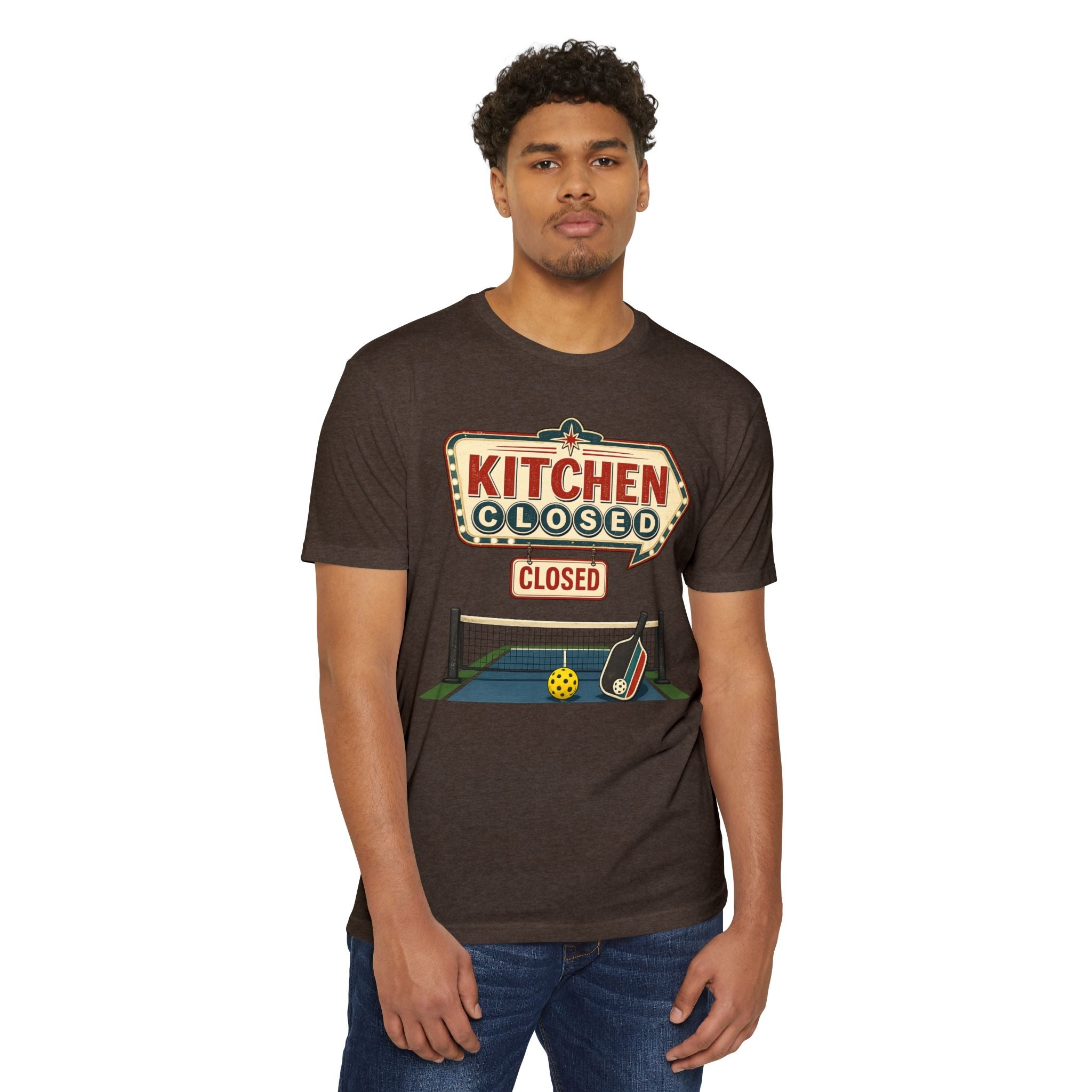 Kitchen Closed Pickleball T-Shirt — Retro Sign Design