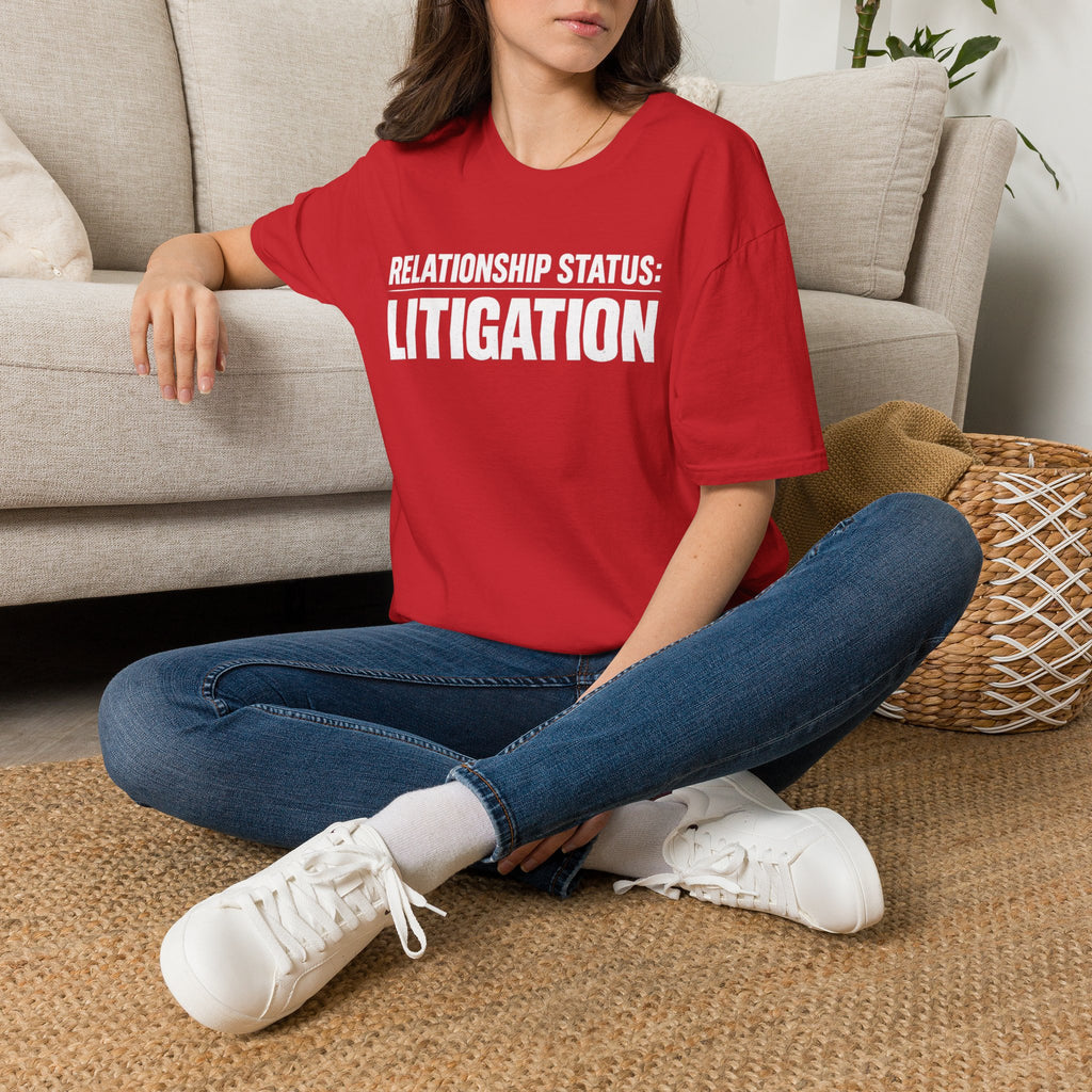 Relationship Status: Litigation T‑Shirt — Funny Lawyer / Law Student Tee