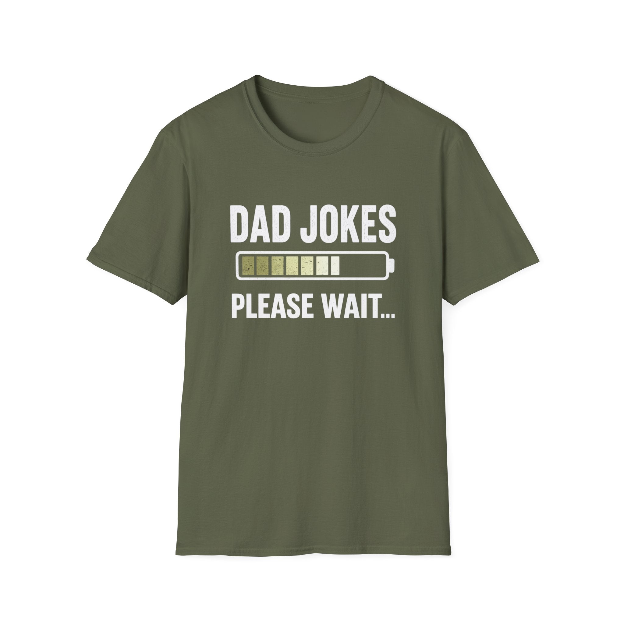 Dad Jokes Please Wait T-Shirt | Loading Battery Graphic Tee