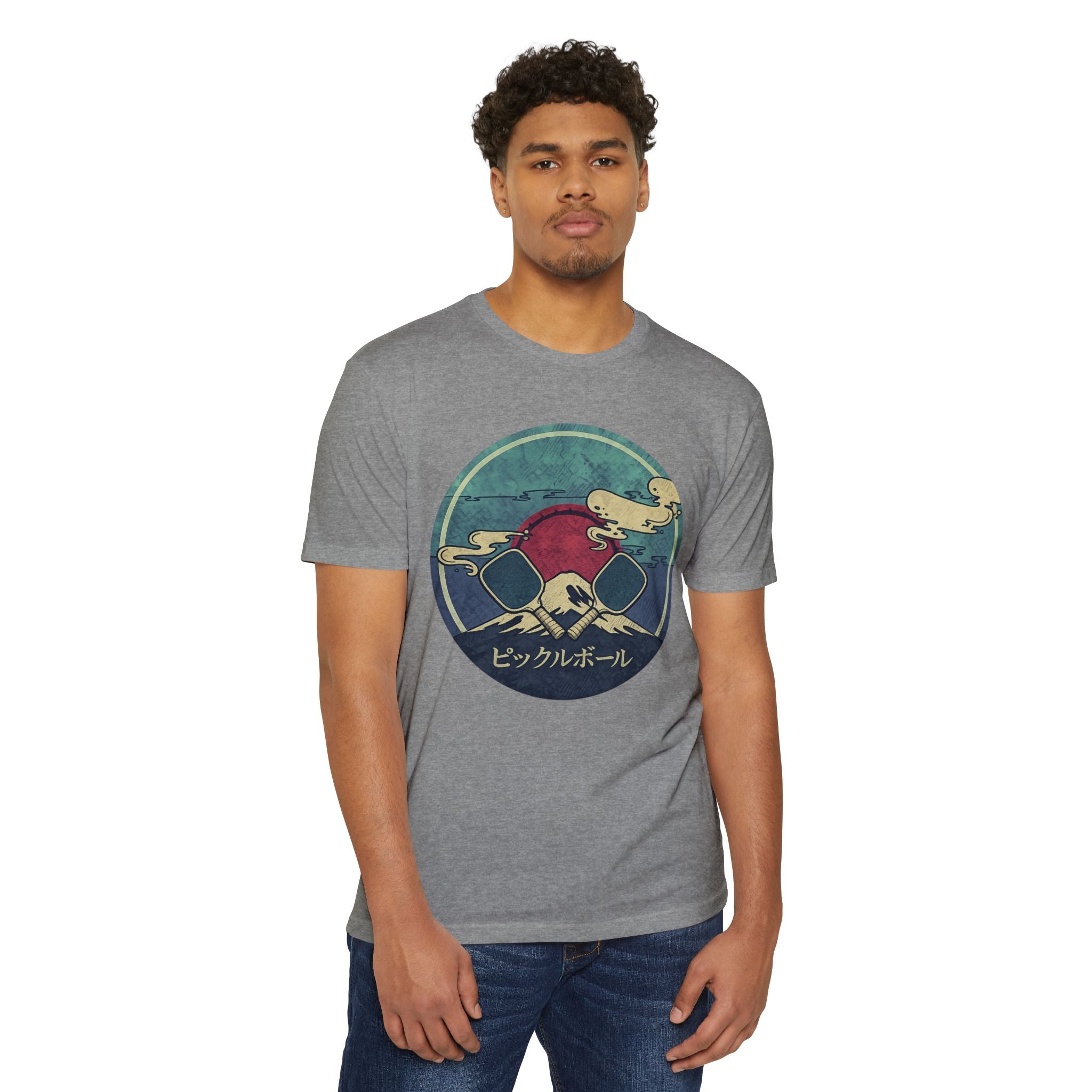 Pickleball Sunset Tee — Vintage Japanese Pickleball Graphic T-Shirt