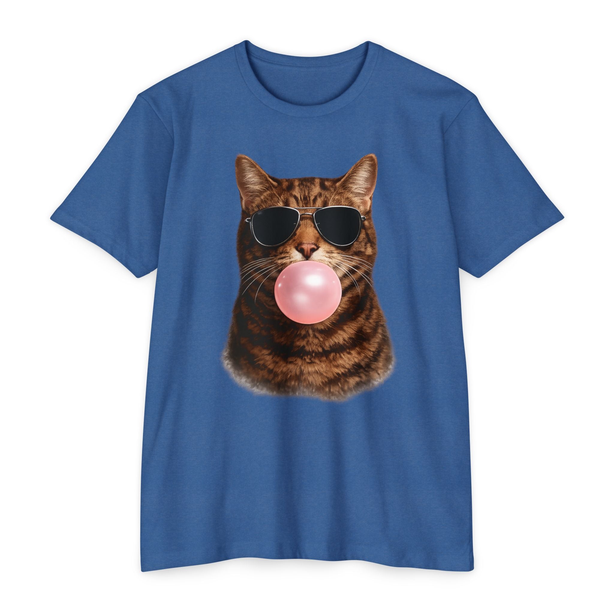 Cat with Sunglasses Blowing Bubble Gum T-Shirt