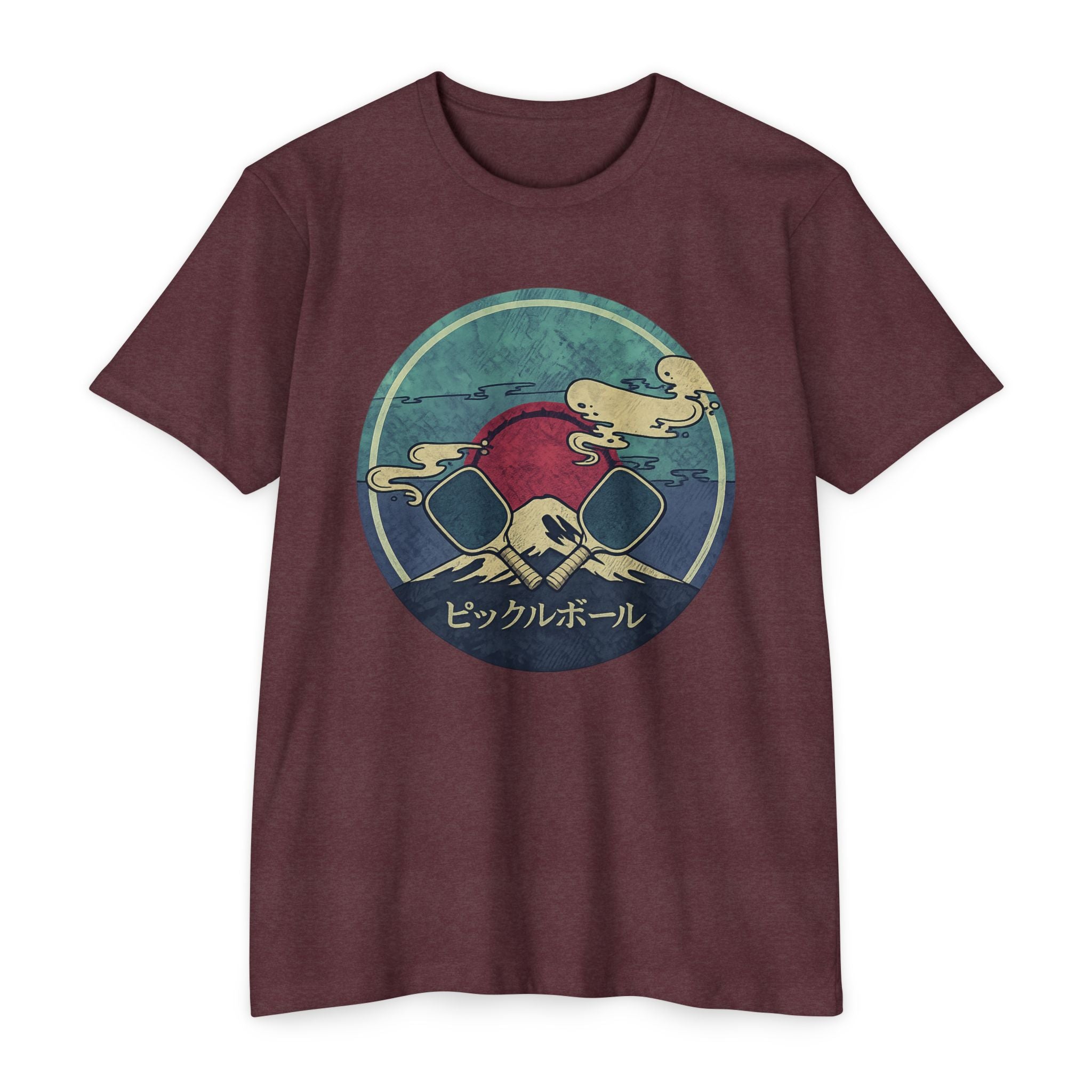 Pickleball Sunset Tee — Vintage Japanese Pickleball Graphic T-Shirt