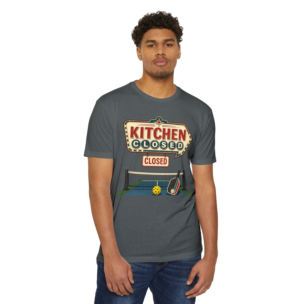 Kitchen Closed Pickleball T-Shirt — Retro Sign Design