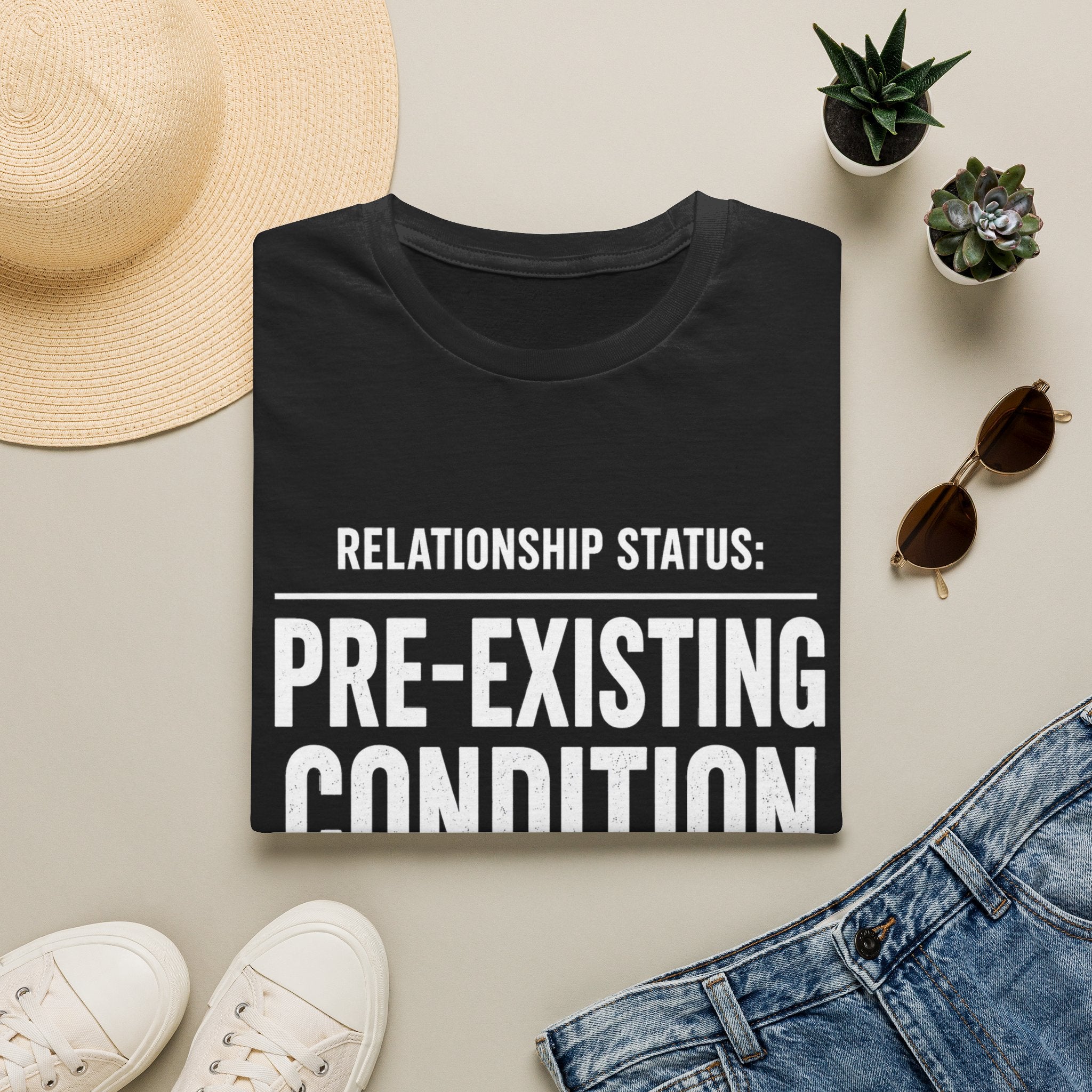 Relationship Status Pre-Existing Condition T-Shirt | Funny Sarcastic Tee