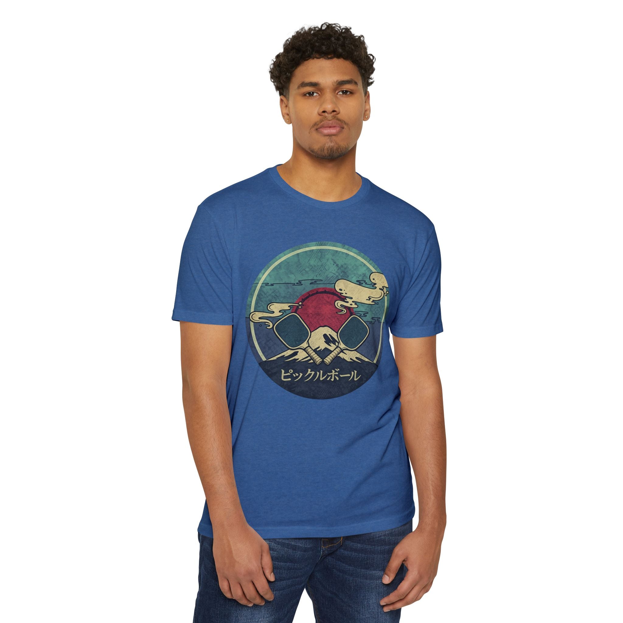 Pickleball Sunset Tee — Vintage Japanese Pickleball Graphic T-Shirt