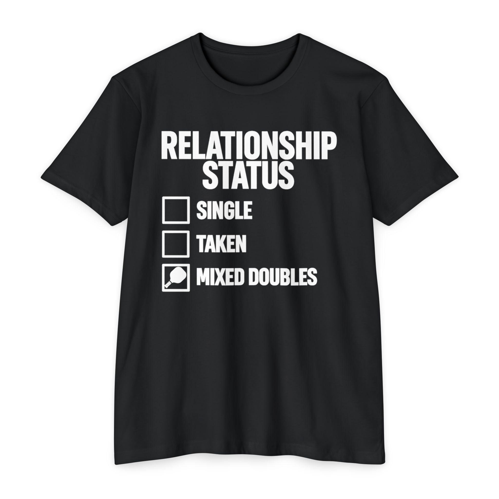 Relationship Status T-Shirt — "Mixed Doubles" Tennis Tee