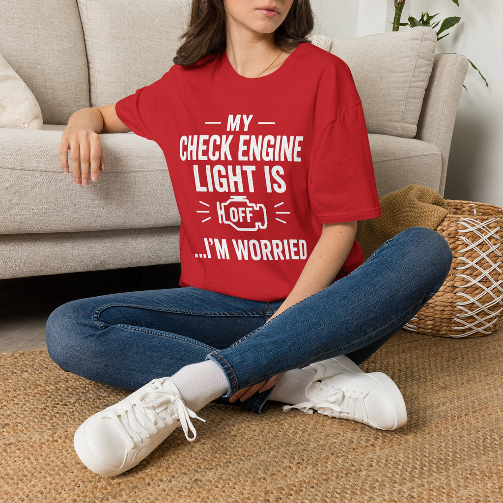 My Check Engine Light Is Off T-Shirt | Funny Car Mechanic Tee