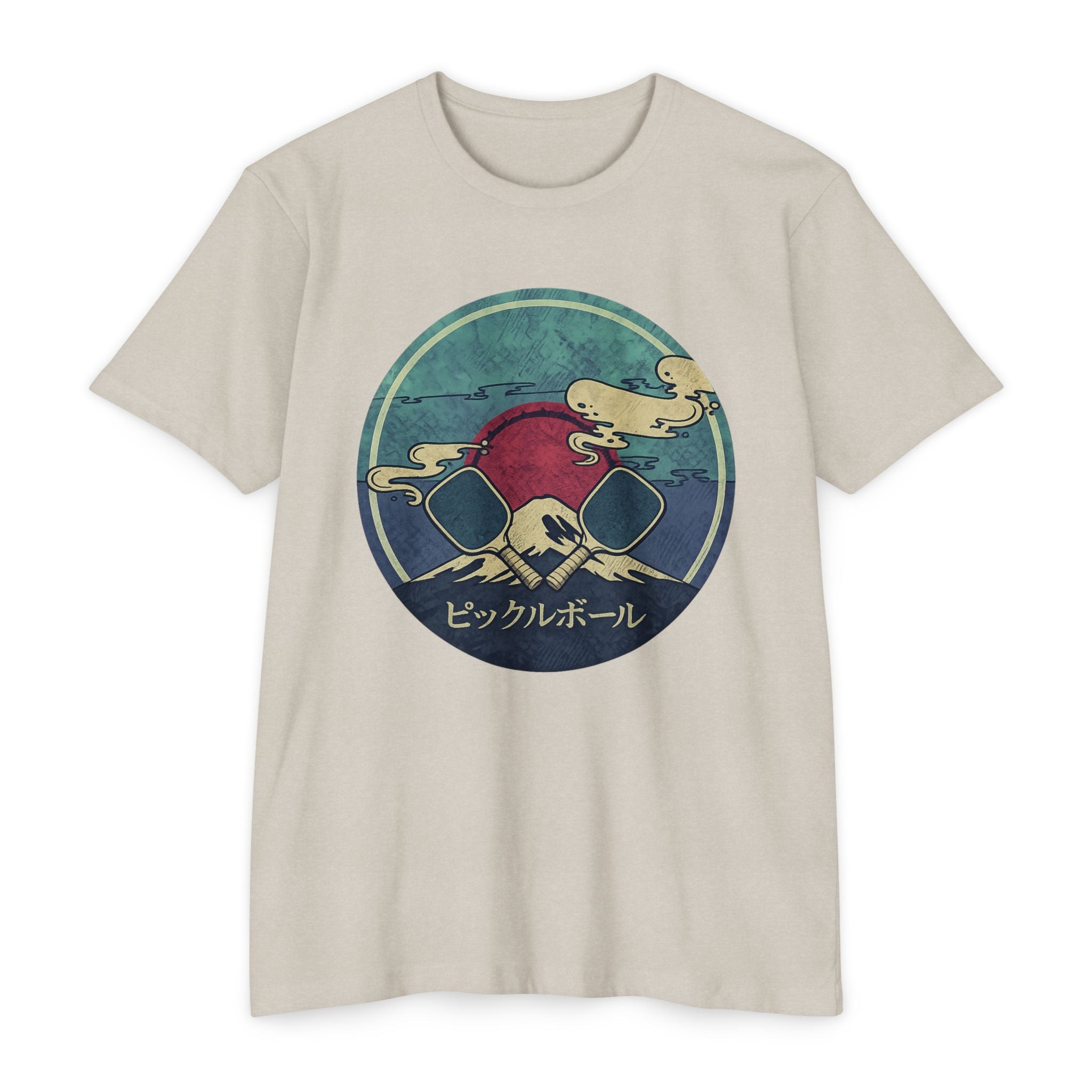 Pickleball Sunset Tee — Vintage Japanese Pickleball Graphic T-Shirt